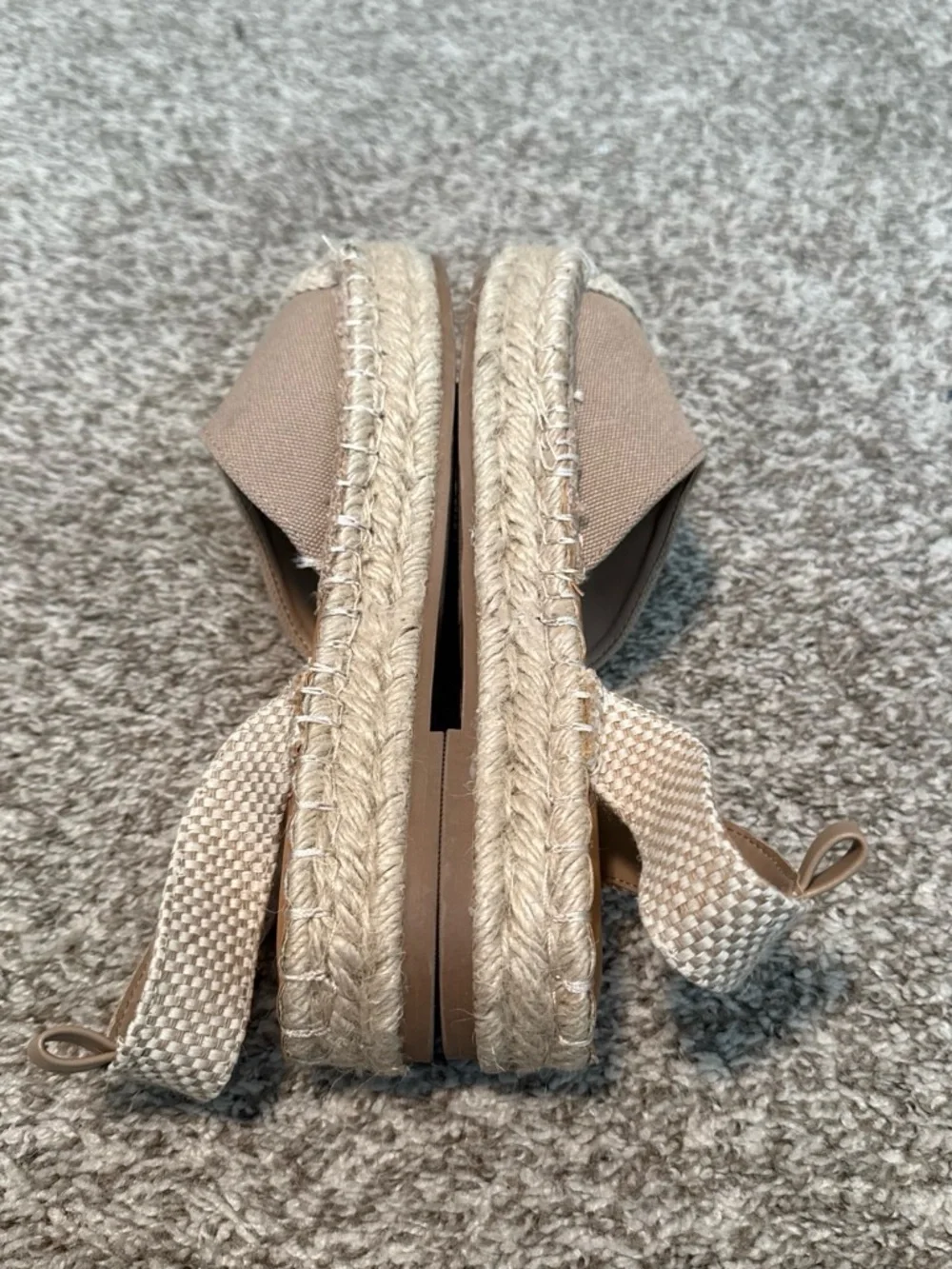 Time and Tru Tan Canvas Espadrille Slingback Flats - Women